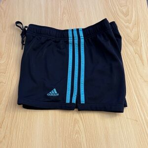 Adidas Women’s Navy athletic Shorts with Teal Stripes